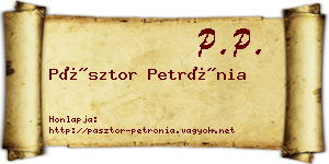 Pásztor Petrónia névjegykártya